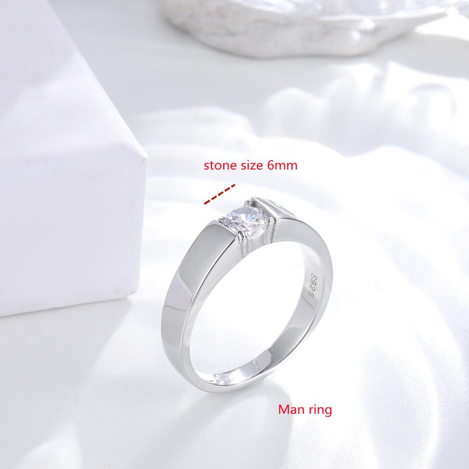 

Buyee 925 Sterling Silver Couples Ring White Zircon Luxury Ring Finger for Women Men Fashion Wedding Fine Jewelry Circle 9