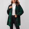 Women's Stylish Plaid Hooded Knitwear Top - Long Sleeve Elegant Autumn Sweater