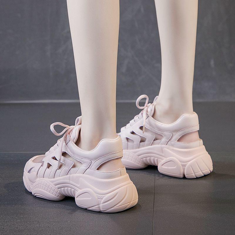 2026 new sports shoes hollow out dad shoes breathable Korean version thick soled casual summer sandals