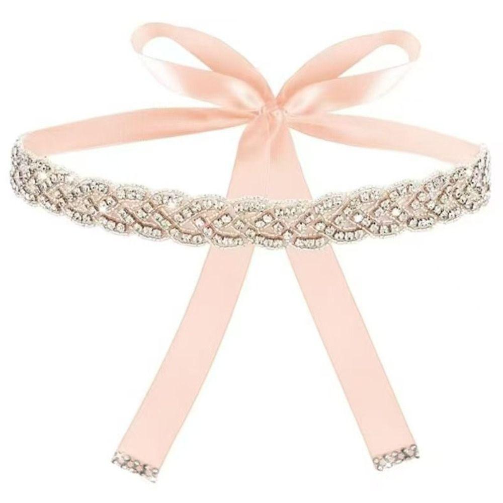 Zircon Rhinestone Waist Seal Girdle Wedding Lace-up Belt Bride Belt Women  Dress Decor
