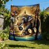 1pc Elephant Ornament Outdoor Blanket, Soft And Comfortable Blanket, Casual Warm Outdoor Blanket