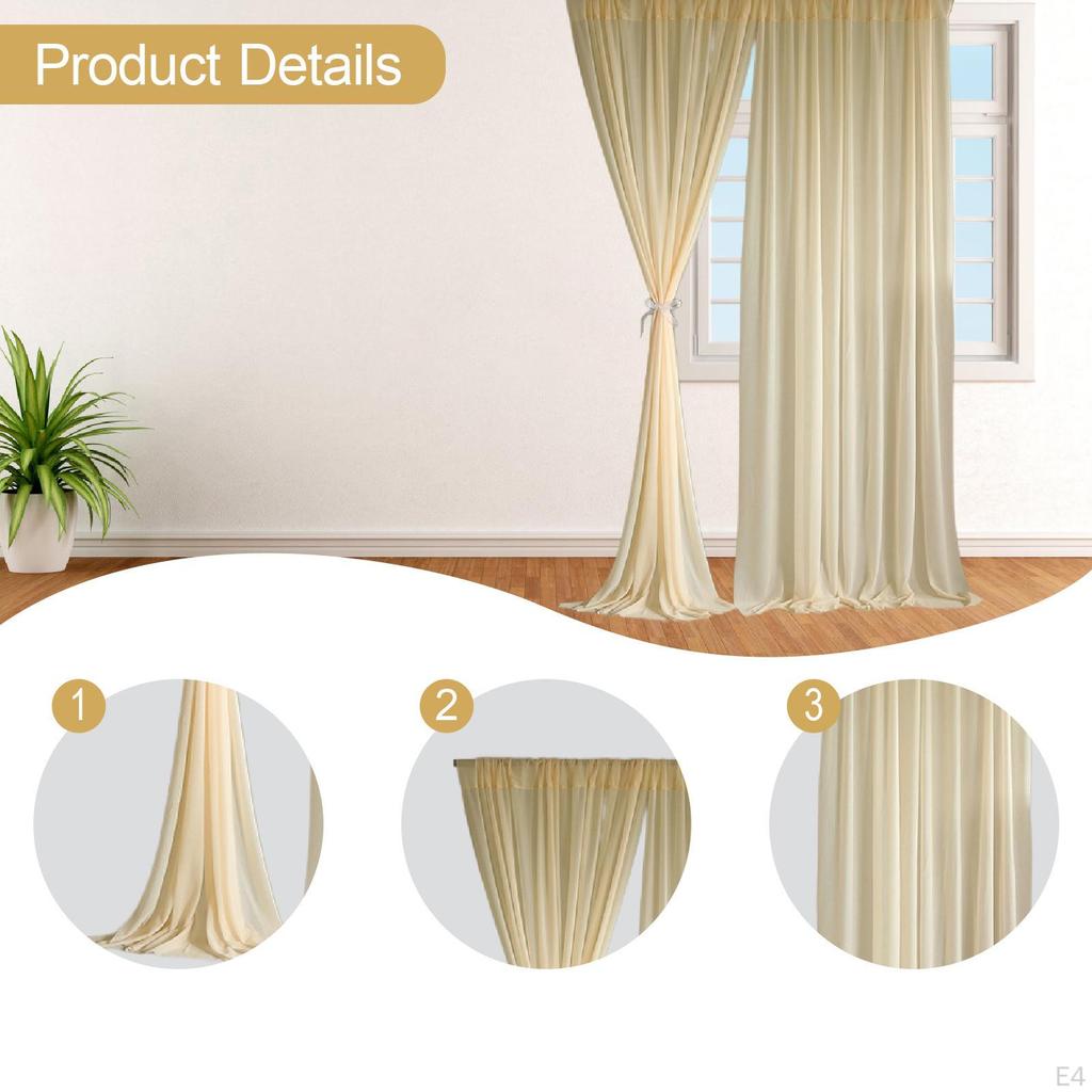 Backdrop Curtains 2 Panels Drapes Wedding Decoration for Festival Birthday