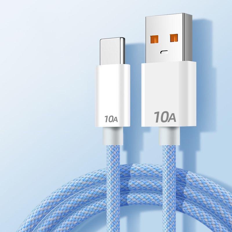 120W 10A Super Fast Charging Braided Type-C Cable for Huawei, Honor, Vivo, Oppo