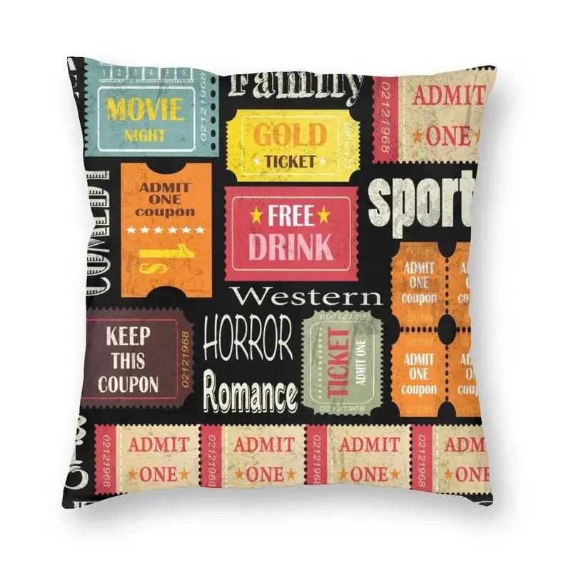 Retro Movie Night Popcorn Cushion Cover Camera  Floor Pillowcase Sofa Cool  Home