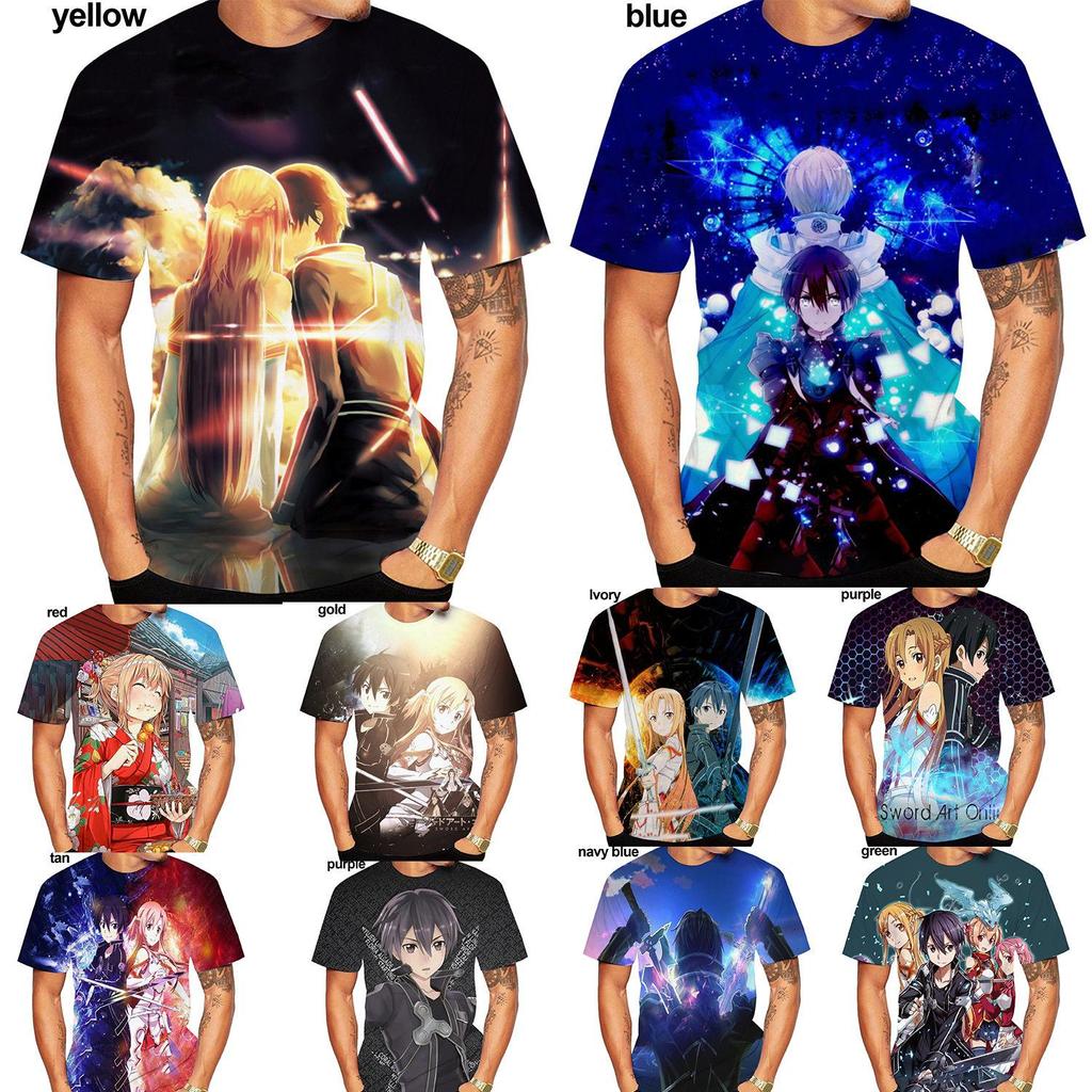 Summer Anime Sword Art Online 3D Printing Short Sleeve Casual Harajuku T-Shirt Oversize Top Tees