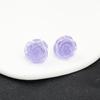 6 Colours Luminous Resin 3D Permeating Ice Crystal Rose Camellia Flower Stud Earring for Women Zircon Girl Gift