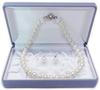 [Your and My Jewelry Box] Velveteen Case Pearl Necklace & Large 10mm Pearl Earrings or Pierced Earrings Set (10.0mm Hanadama Pearls, Length