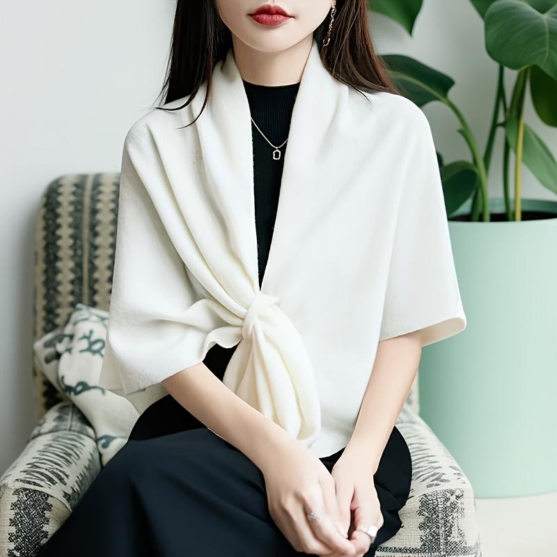 Damen Übergroßer Koreanisch Inspirierter Dreiecksschal & Cape - Elegant Einfarbig Winterliche Wärme, Weiche Wärme für Büro, Party
