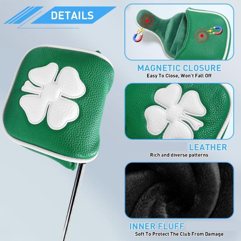 Leaf Pattern Golf Iron Club Head Cover Protection Sleeve Golf Rod Head Cases Waterproofs PU Golf Club Head Cover