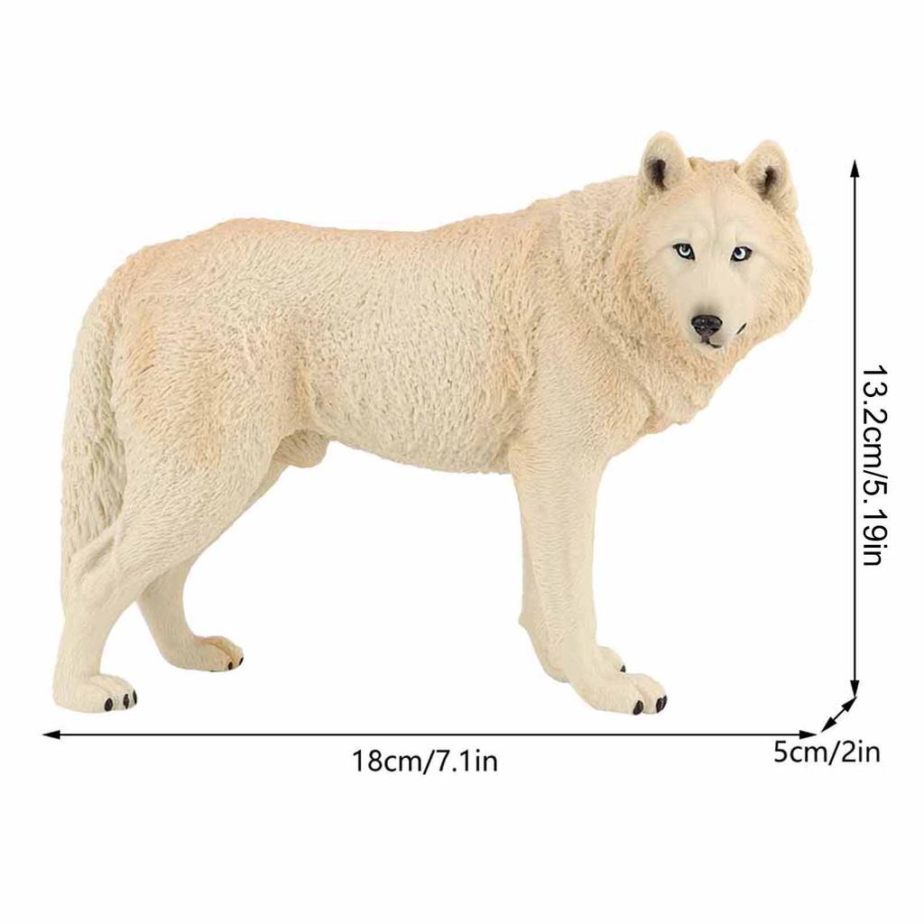 Animal Model Toy Simulation Wolf Environmentally Friendly Plastic Mini Decoration (Gray)