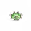 Waterproof Geometric Rhinestone Opening Rings for Women Dainty Colored Gemstone Jewelry for Birthday Gift for Her