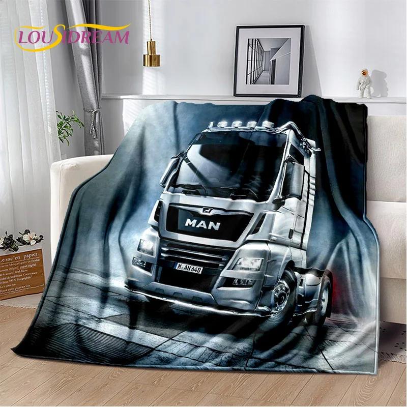 HD Man Truck Lorry 3D Printing Soft Flannel Blankets,Throw Blanket Comfortable Blanket for Picnic Beds Sofa Home Bedroom Gifts