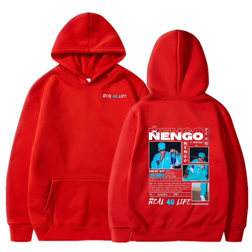Rapper Nengo Flow Real G4 Life Album Merch Hoody Men's Tops Fashion Oversized Sweatshirt Casual High Quality Fleece Style Hoodie