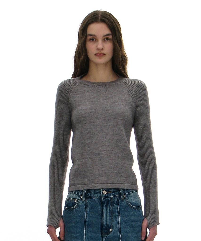 PARTIMENTO WOMEN Open Back Knit Top_Melange