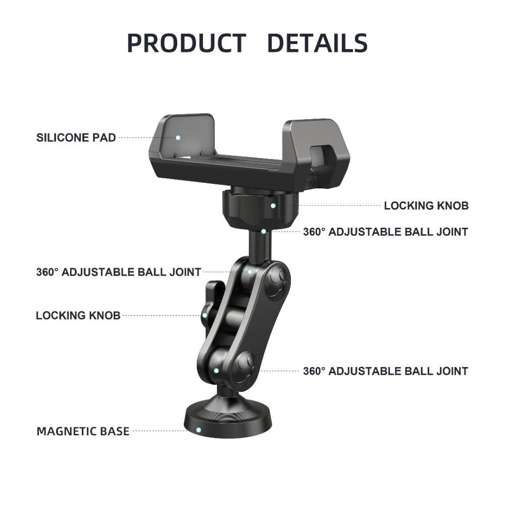 Adjustable Gym Phone Bracket 360 Degree Rotation Magnetic Rack Phone Stand  Metal
