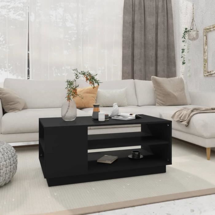 VidaXL Table basse Noir 102 x 55 x 43 cm Aggloméré