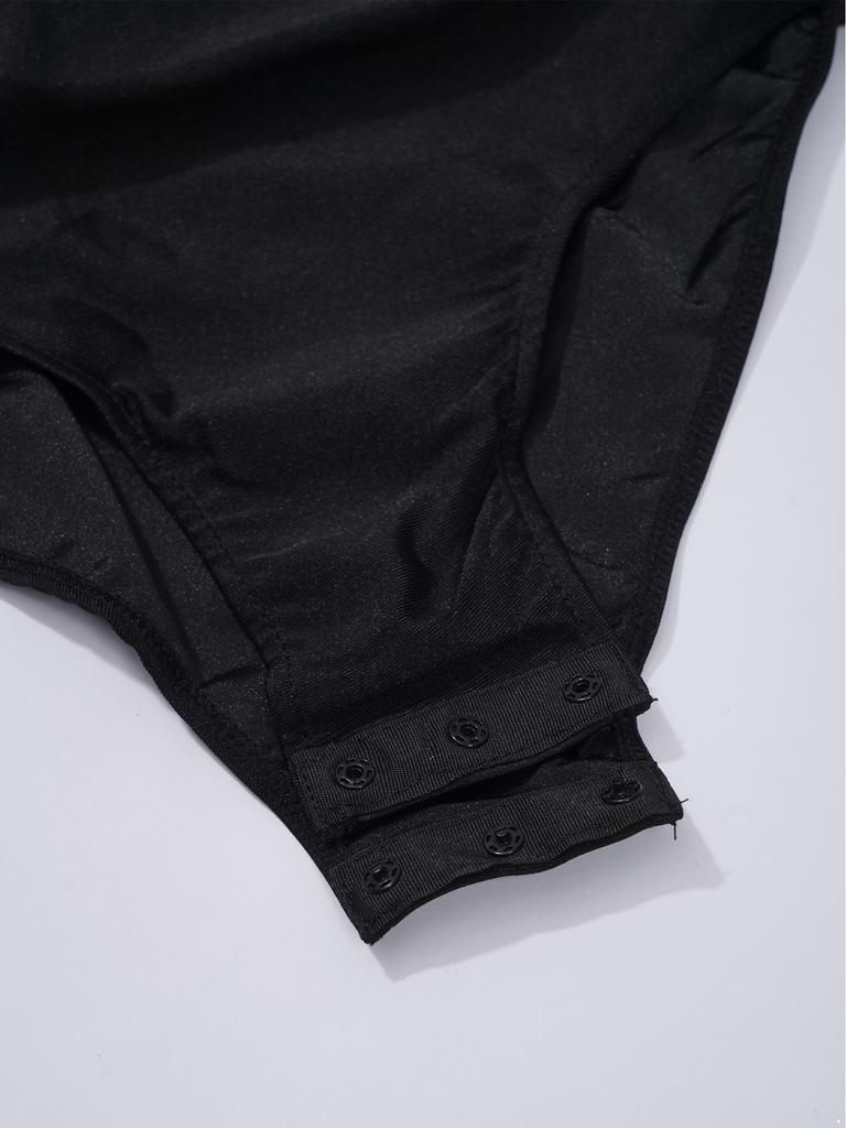 Girls Dance Wear Set Sleeveless Round Neckline Shiny Rhinestone Decorated Contrast Color Leotard and Shorts