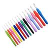BEPAN 12pcs/SET TPR Soft Grip Handle Crochet Hook Set Solid Metal Ergonomic Durable Yarn Knitting DIY Craft Tools Crocheting