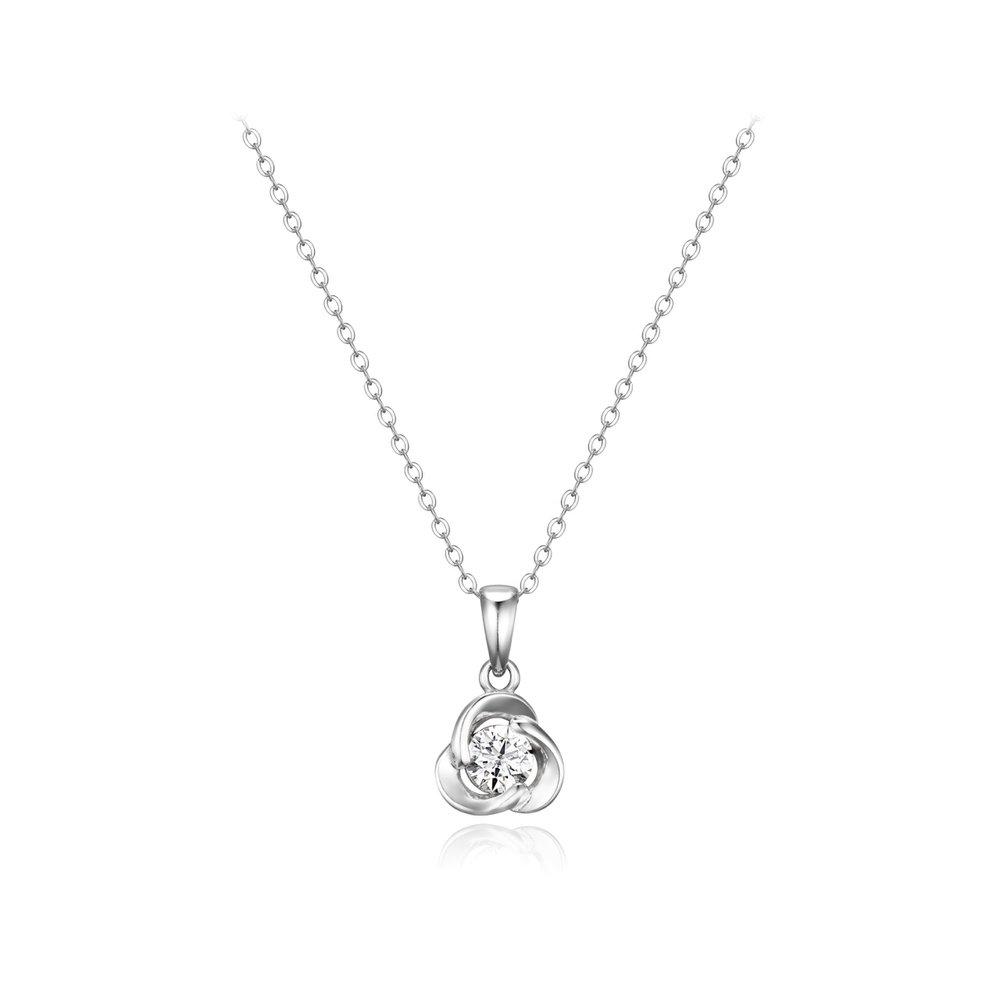 Moissanite 5-part flower 925 silver necklace with Gra certificate provided by Gisvnn043