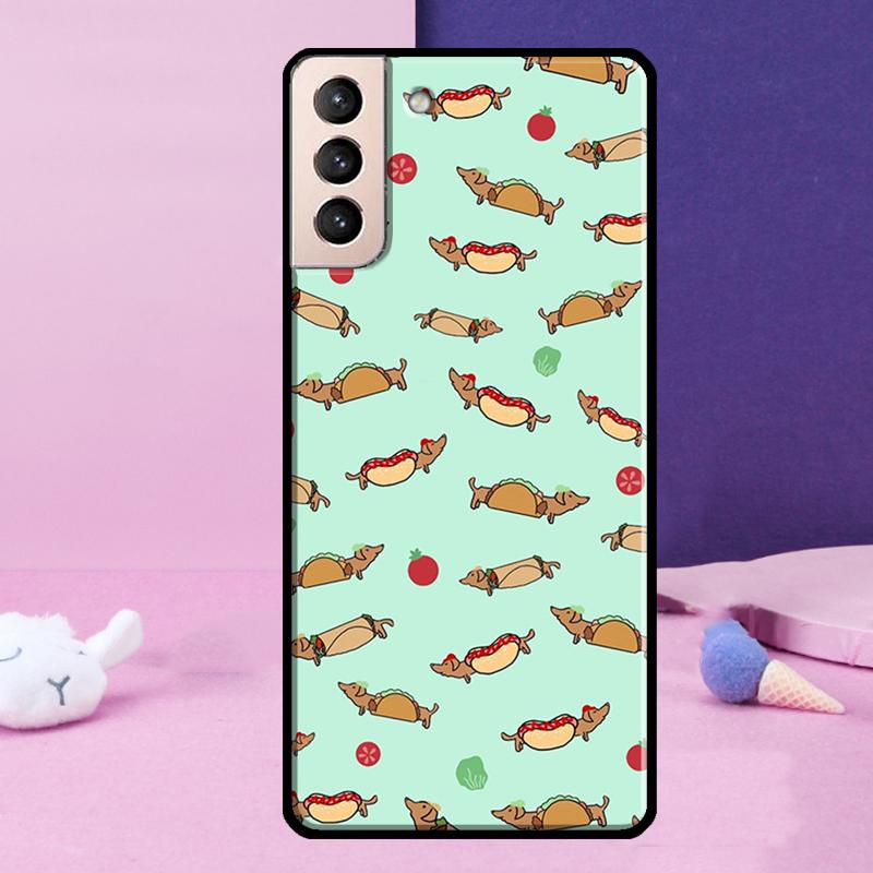 Sausage Dog Love Phone Case For Samsung Galaxy S25 Ultra S24 Ultra S9 S10 S20 S21 S22 Plus S23 S24 FE Cover