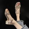 Sandals Women Wear 2025 Summer New Versatile Internet Celebrities Not Tired Feet Thick Heels High Heels Slippers Women's Sandals