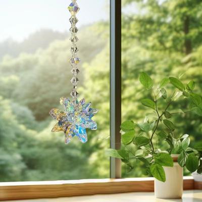 Schneeflocke Faux Kristall Sonnenfänger Dekoration Innen Außen Zuhause Büro Garten Fenster Auto Rückspiegel Hängeornament Anhänger