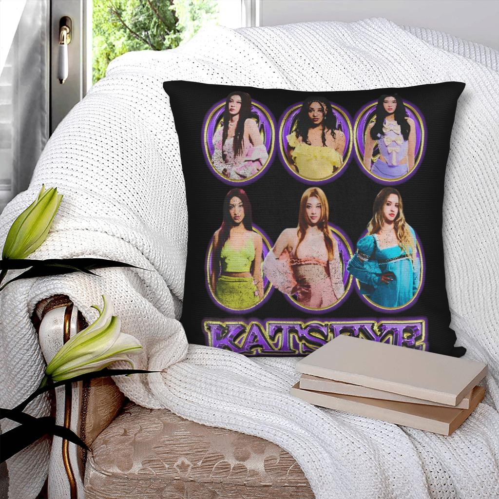 Katseye Gabriela Quadratische Kissenhülle Kpop-Stil Musiktour Kissenbezüge Kreativer Reißverschluss Dekor Kissenbezug Für Zuhause 45*45cm