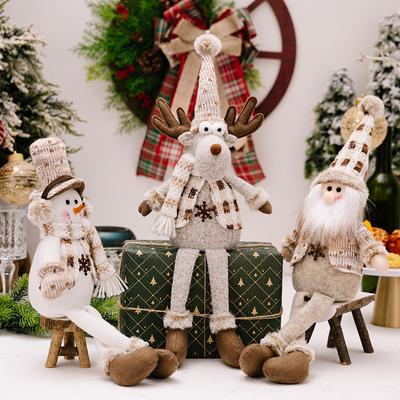Ozdoby na choinkę Lalki w stylu nordyckim Święty Mikołaj Bałwan Łoś Lalka z wiszącą nogą Wesołych Świąt Dekoracje do domu