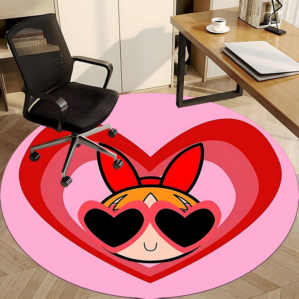1pc Bunny Love Office Round Area Rug, Under Office Chairs Bedroom Living Room Home Decor, Room Deco, Available In Various Sizes