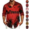 Herren Freizeit Langarmshirt mit Halloween-Print für Frühling und Herbst Tägliches Tragen