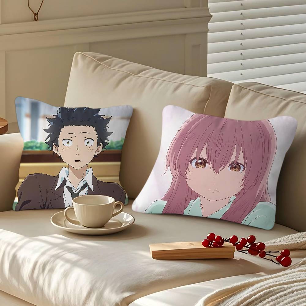 A S-Silent Voice Personalized Pillow Cover Kids Bedroom Wild Party Decor Pillowcase Kid Birthday Shower Gift