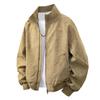 Unisex Retro PU Leather Patchwork Stand Collar Jacket - Spring Casual, Plus Size Available
