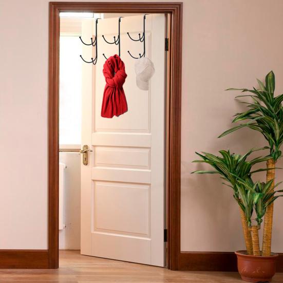 Yousheng Metall-Doppelschichthaken, keine Türschäden, einfache Installation, zum Aufhängen von Weihnachtskränzen, Kleidung, Mehrzweck-Kleiderbügelhaken