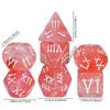Roman Digital Dice 7pcs Polyhedral Dice Set for Table Game DND TPRG, as Gift and Collection