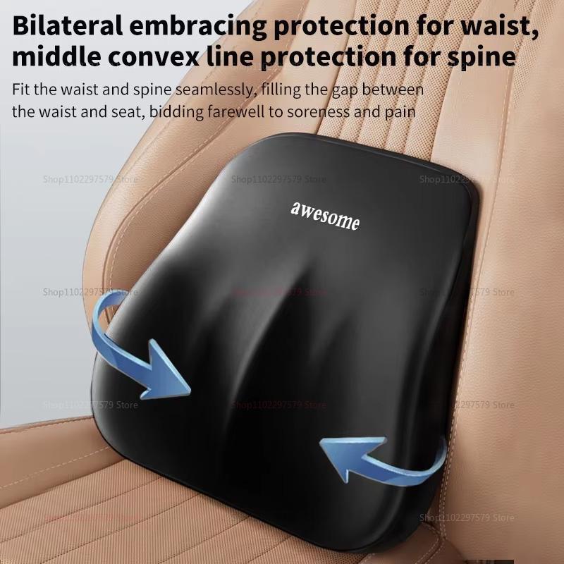 New Memory Foam Car Lumbar Cushion Neck Pillow Universal Back Support Comfort Cushion for Driving Travel Car Accessories