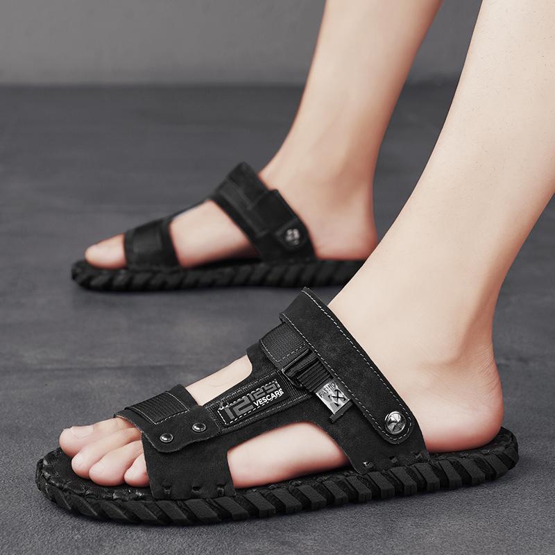 Fashion 2025 New Fashion Casual Slippers Summer Anti Slip Outdoor Walking Shoes Breathable Soft Bottom Men Slippers Beach San