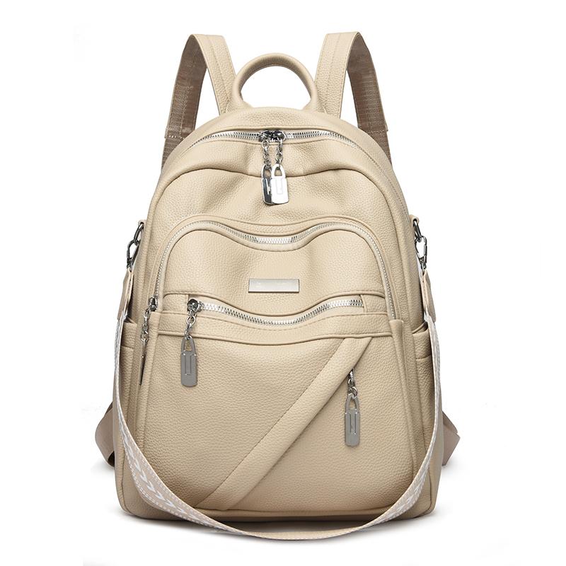 PU Backpack Women's Large Capacity Travel Backpack Multi-function Shoulder Bag