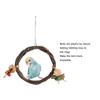 Wooden Bird Swing Perch Branch Woven   Colorful Food Colou    Hanging Swing Toy for   Pet Bird