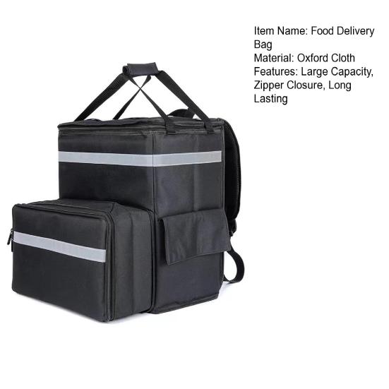 Food Delivery Bag Insulated Backpack Large Capacity Strong Load-bearing Expandable Cooler Bag Reusable Pizza Food Delivery Bag