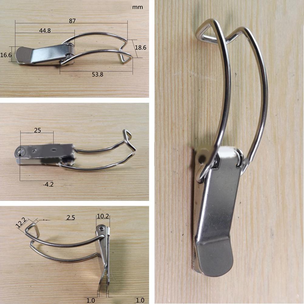2PCS Cabinet Box Hasp Lock Spring Loaded Latch Catch Toggle Hasp  Storage Box Lock Hasp Stainless Steel Hook Lock Hardware