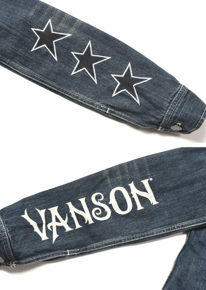 Our jeans Custom Design Logo Embroidery Patch Denim Jacket Distressed Indigo [Banson] store's custom-made & JFV-2302-INDIGO (S, (A))