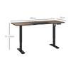 72-116cm Adjustable Electric Standing Desk, with LED Display - Black