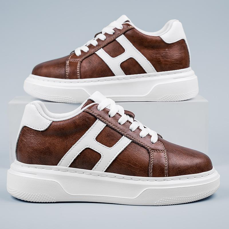 FashionLuxury Brand Men Casual Skateboard Shoes Comfortable Sneakers Men's Fashion Vulcanize Shoes New Trendy Thick Soled Hiking Shoes