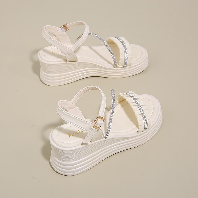 One word with sandals women's new summer wear casual with skirt platform beach shoes sandals women's shoes