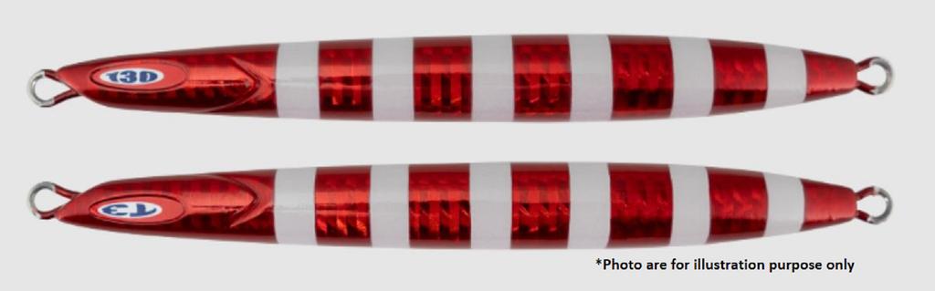 Jackall Kovová jigová nástraha Typ Sardinka 3 Flutter 200 gramů HL Červená Svítící (0064)