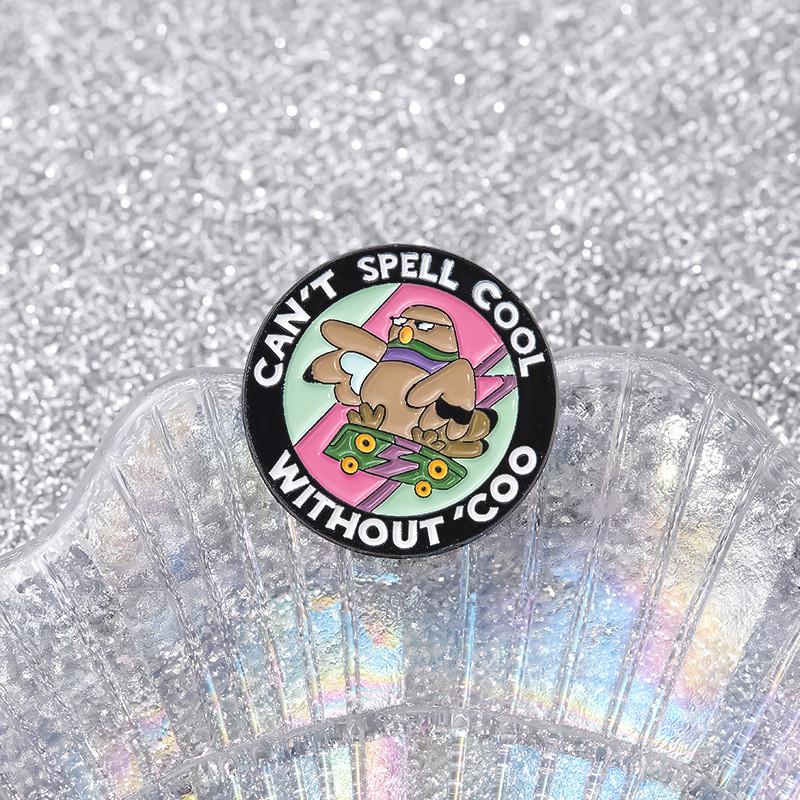 Creative Cartoon Alloy Bird Shape Brooch With Stylish Geometric Design And Vibrant Colors