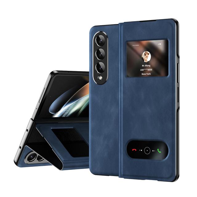 Anti -Dust Kickstand Leather Phone Bag Case For Samsung Galaxy Z Fold4 Fold 4 5g Zfold4 Fold2 Fold3 Fold 3 2 Protective Cover