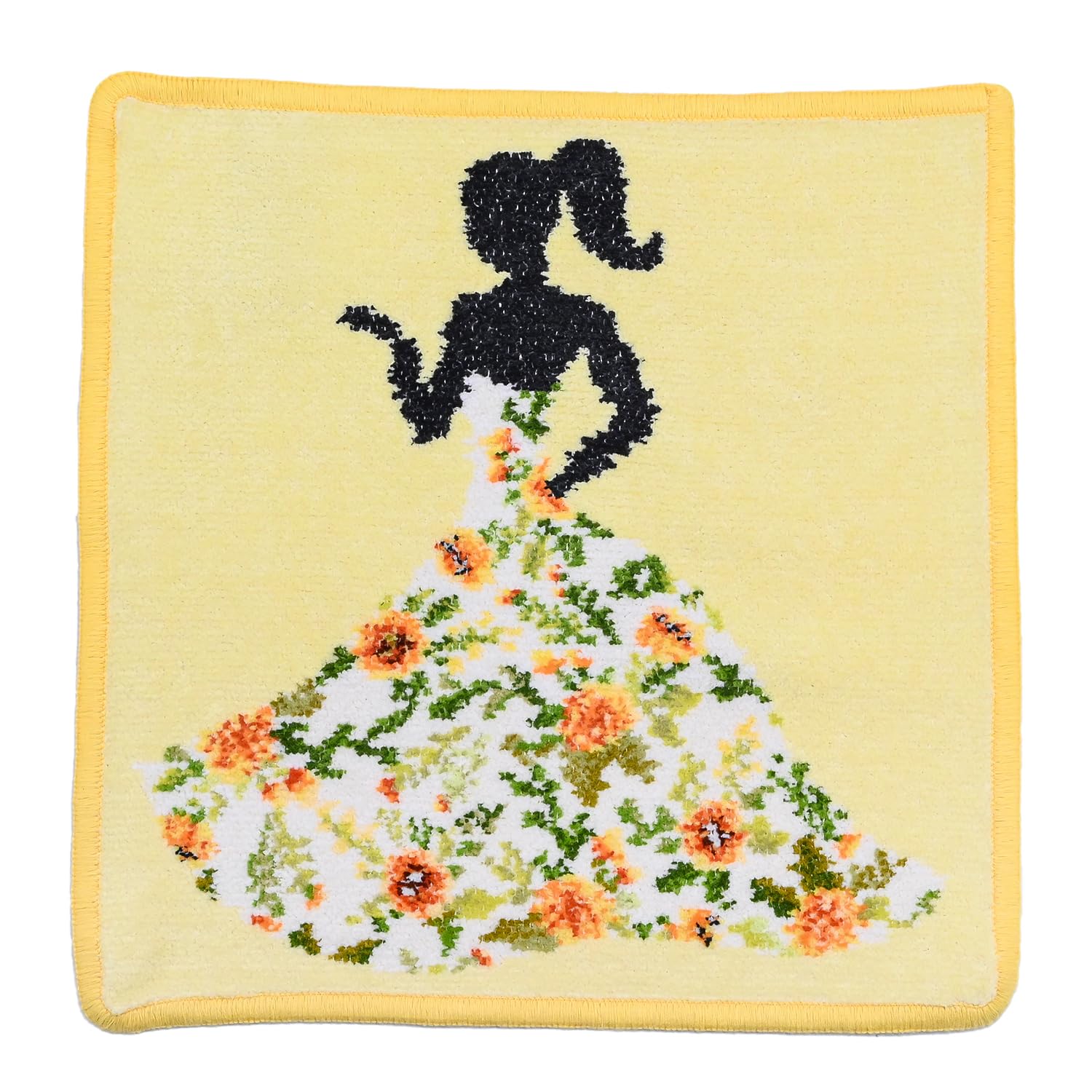 Feiler Handkerchief Hand Towel for Miss 25cm x 25cm Women, Flower, Yellow, [Used]