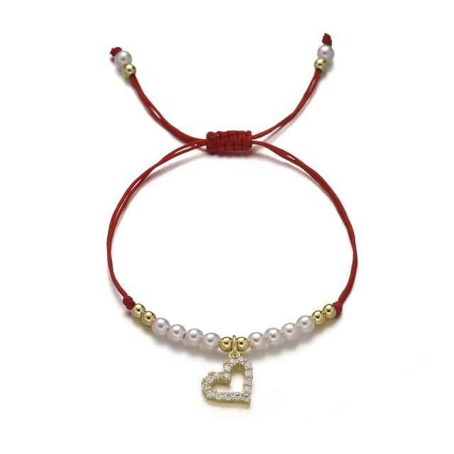 

Модный браслет с подвесками в виде листа в форме сердца для женщин, регулируемый искусственный жемчуг, плетеный браслет из бусин макраме для женщин, ювелирные изделия в подарок adjustable
