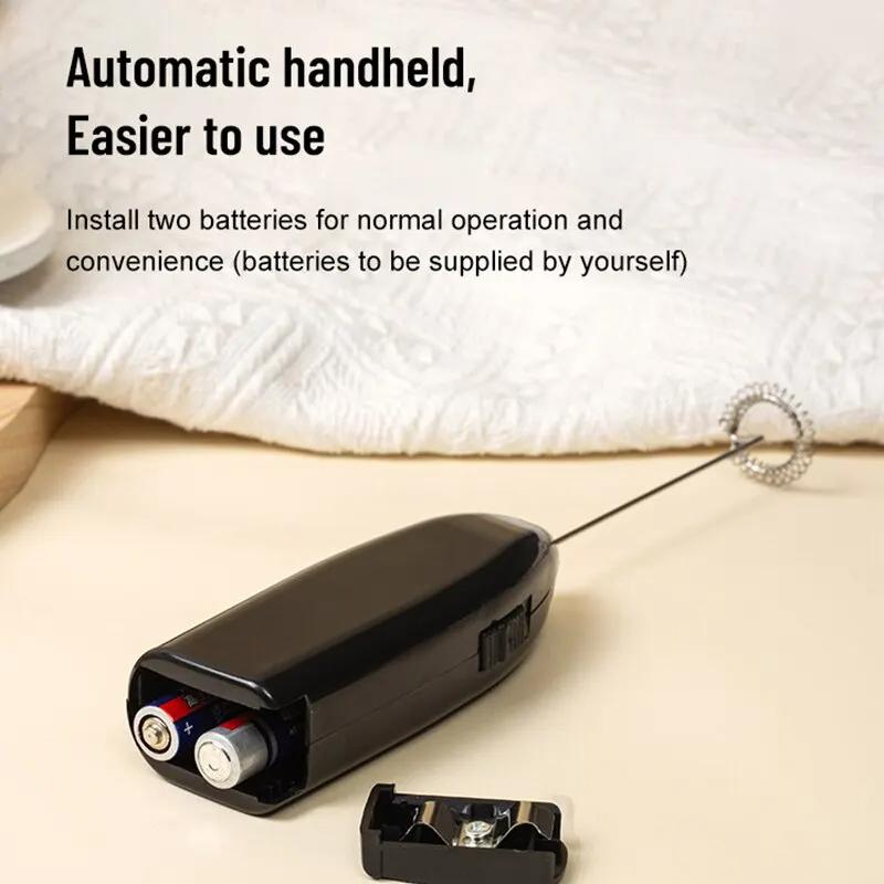 1 Stück Weiß Elektrischer Schneebesen Milchaufschäumer Für Kaffee Haushalt Küche Mini Edelstahl Kaffee Milch Tee Mixer Kitchentool